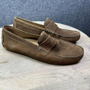 Aquila Montello Mens Brown Suede driving shoes Size 40 Leather Upper Rubber Sole